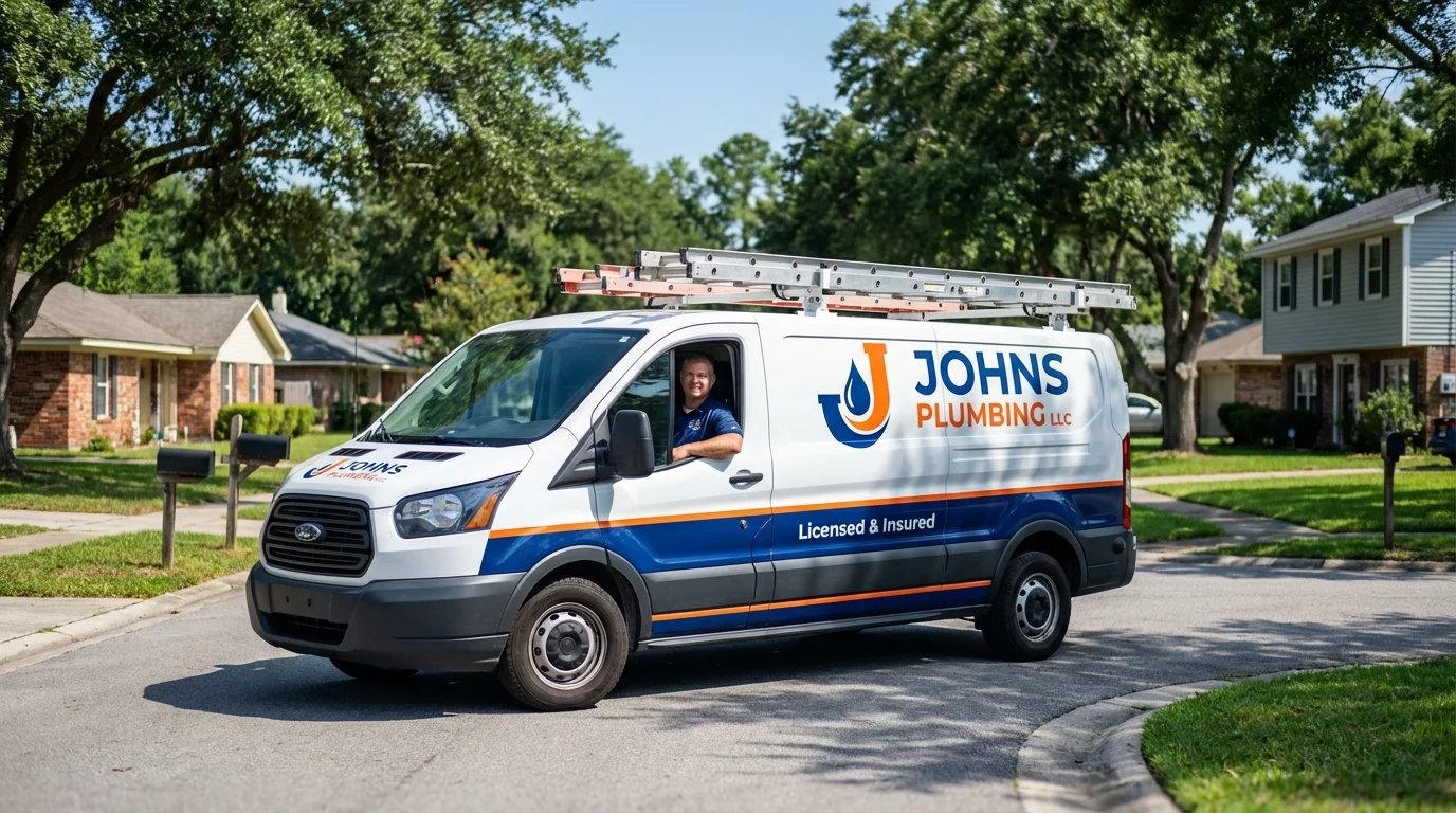 Johns Plumbing LLC service van in Canajoharie, NY