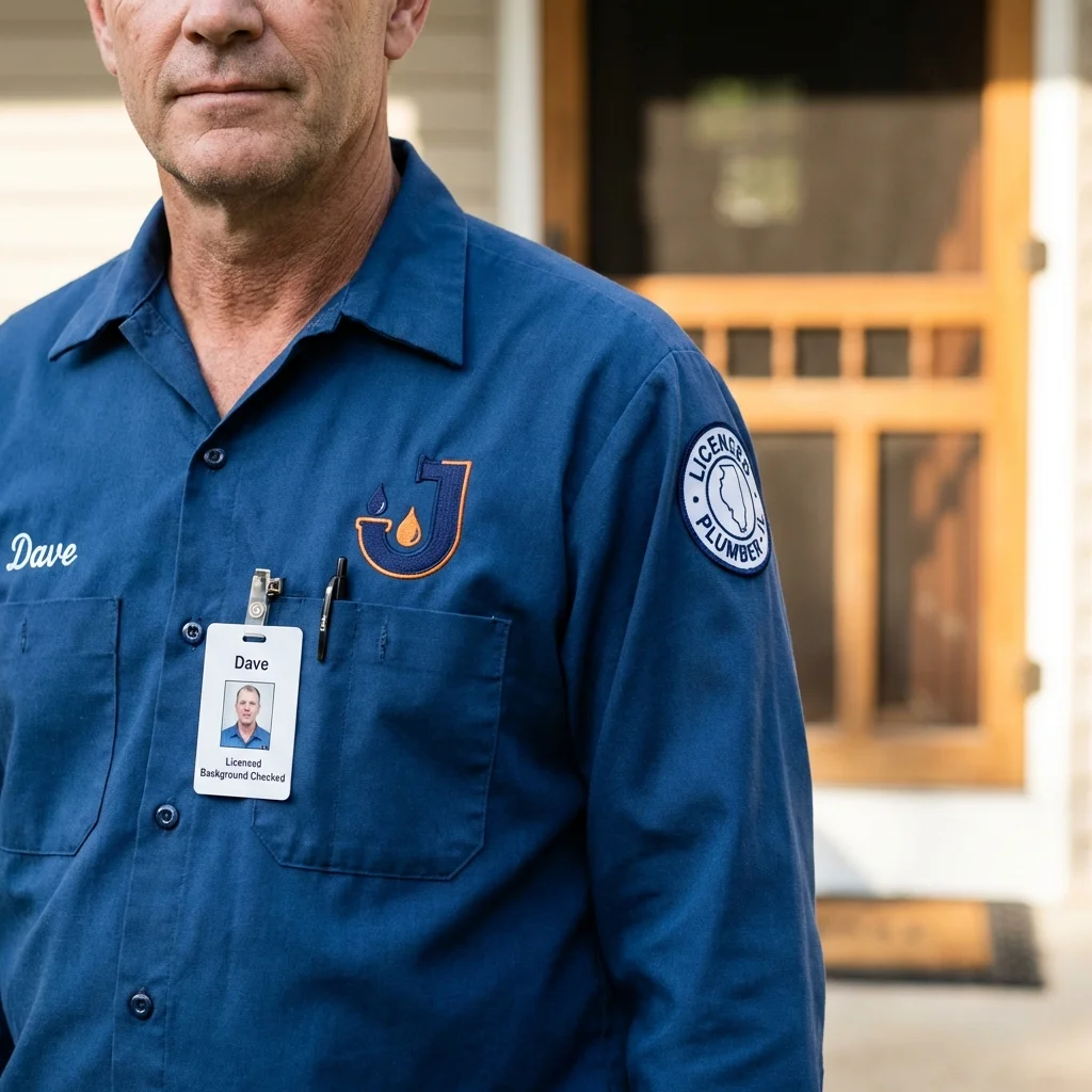 Licensed plumber showing ID badge in Canajoharie, NY