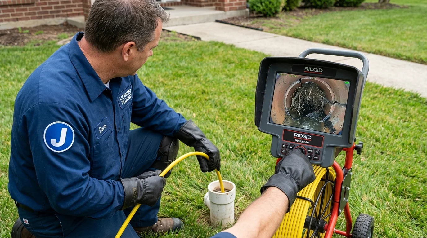 Sewer camera inspection being performed by Johns Plumbing LLC in Canajoharie